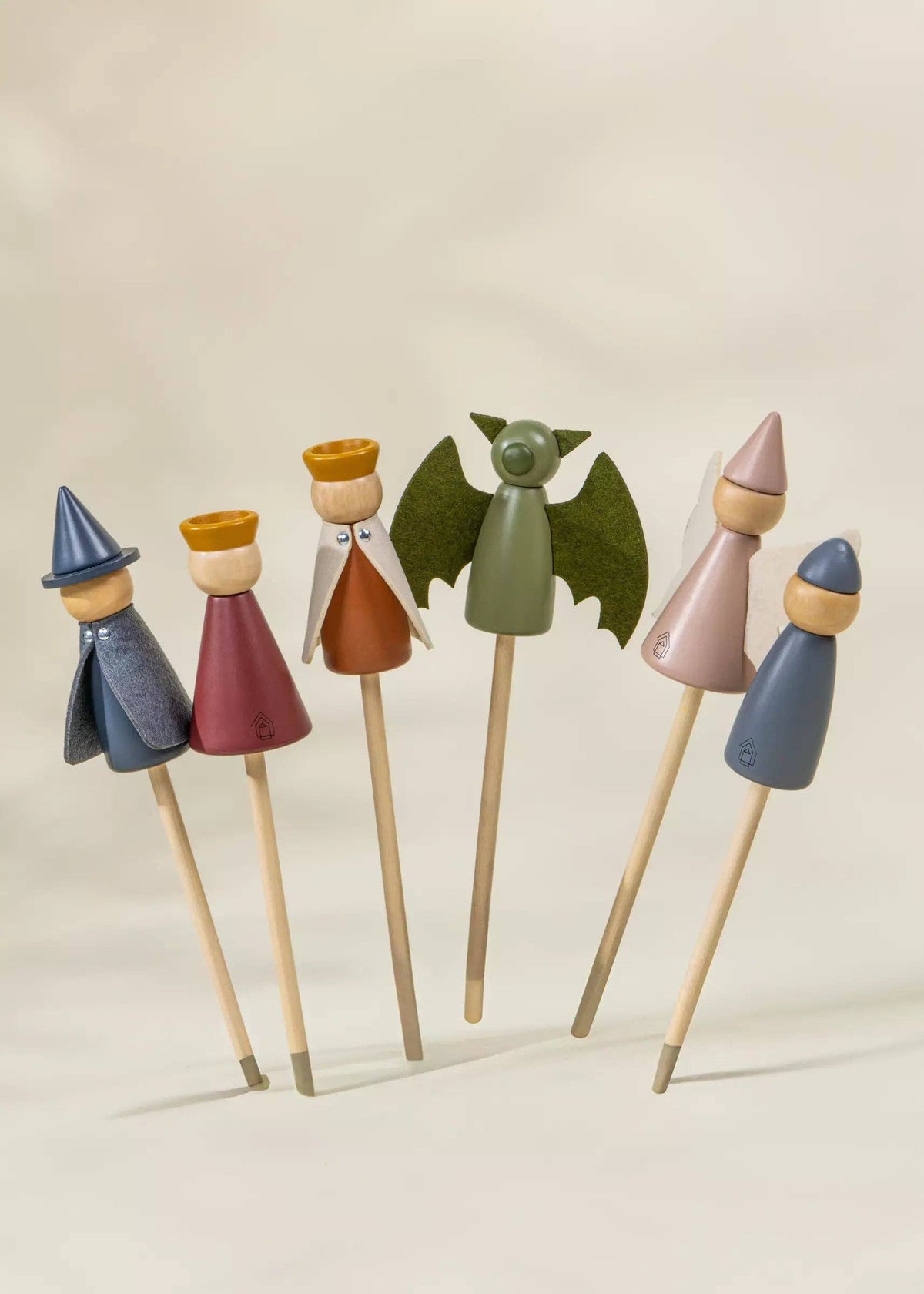 Set of 6 Wooden Puppets